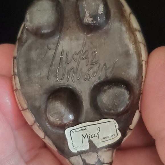 Signed Micol '92 Uruguay Beautiful Pottery Armadillo or Pangolin Original Micol - Picture 8 of 14